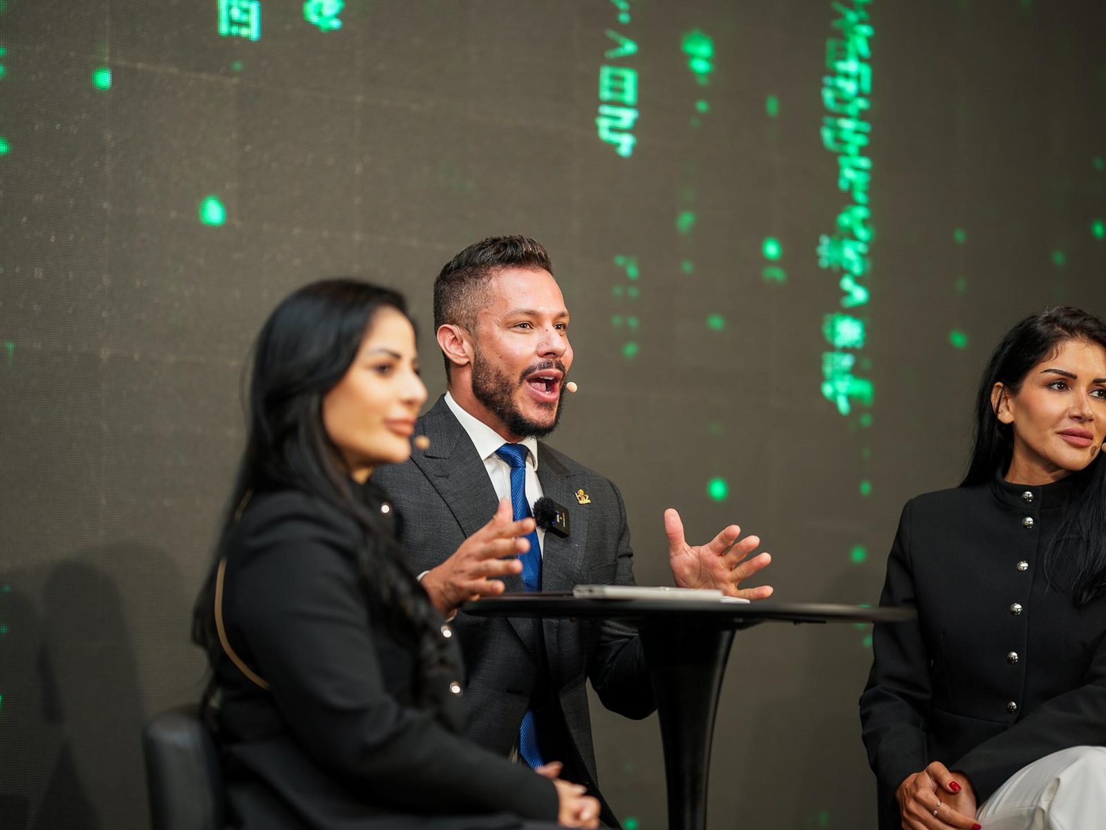 Andrew Wolhuter in a live on-stage conversation with two guests